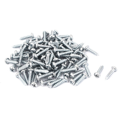 Harfington Uxcell M3x12mm Zinc Plated Phillips Round Head Self Tapping Screws Fastener 100pcs