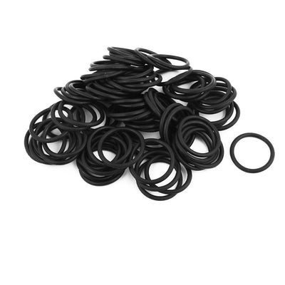 uxcell Uxcell 80pcs 25mm x 2.4mm Nitrile Butadiene Rubber O Ring Oil Sealing Ring Gasket Black