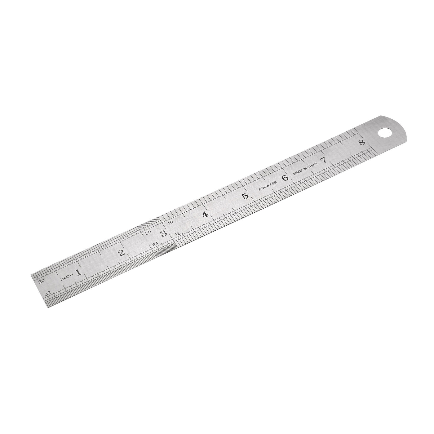 uxcell Uxcell Office   Metal Measuring Tool Straight Edge Ruler Silver Tone 20cm 8 Inch