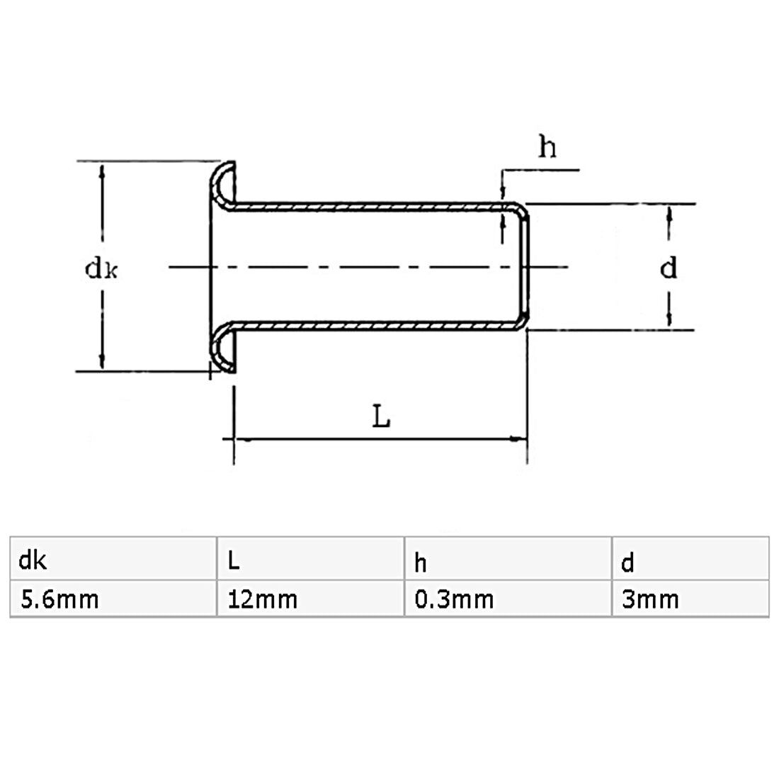 uxcell Uxcell 3mm x 12mm Double Sided Brass Hollow Rivets Grommets Tool 100 Pcs