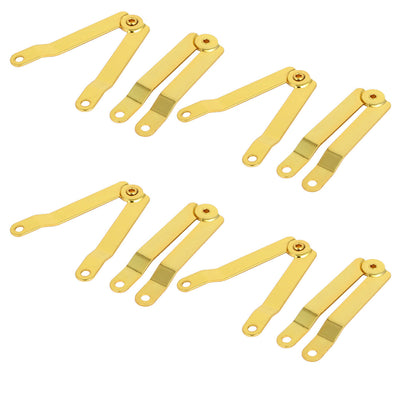 Harfington Uxcell Jewelry Box Case Metal Cover Lid Support Hinges Gold Tone 1mm Thickness 8pcs