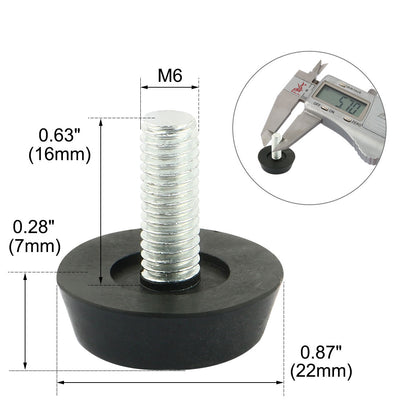 Harfington Uxcell 10pcs M6x16mm Thread Table Desk Screw On Adjustable Levelling Foot Feet 22mm Base