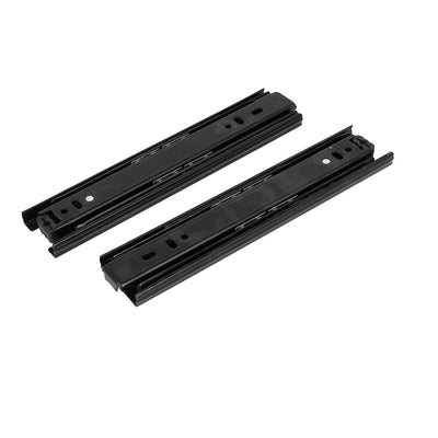 Harfington Uxcell 8-inch 3 Fold Side Mount Full Extension Ball Bearing Drawer Slides Black 2pcs