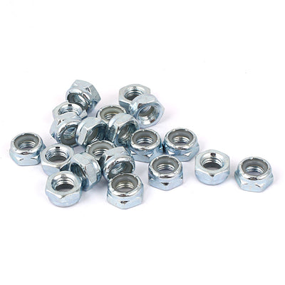 Harfington Uxcell 5/16"-24 Hex Lock Nuts Carbon Steel Nylon Insert Self-Lock Nuts, 20Pcs Silver