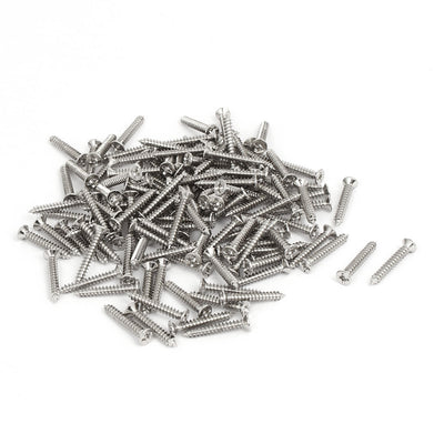 Harfington Uxcell M3 x 20mm Phillips Flat Head Self Tapping Screws Silver Tone 190pcs