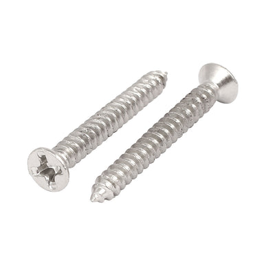 Harfington Uxcell M3 x 25mm Phillips Flat Head Self Tapping Screws Silver Tone 180pcs