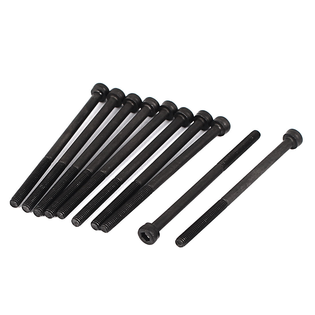 uxcell Uxcell M3x50mm 12.9 Alloy Steel Hex Socket Screws Partially Threaded Bolt Black 10Pcs