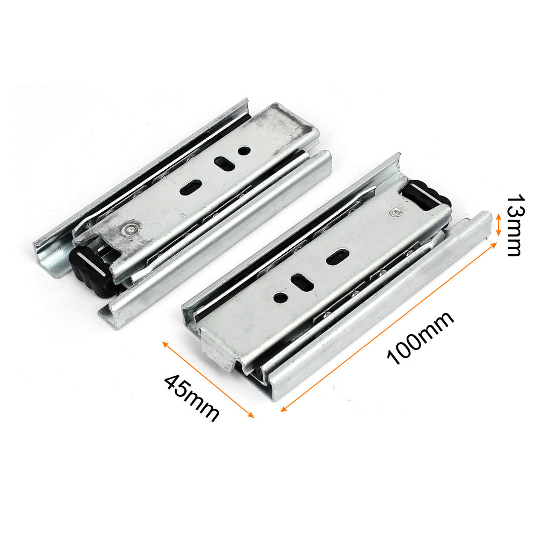 uxcell Uxcell 4-inch 3 Sections Telescoping Ball Bearing Damper Drawer Slide Silver Tone 2pcs