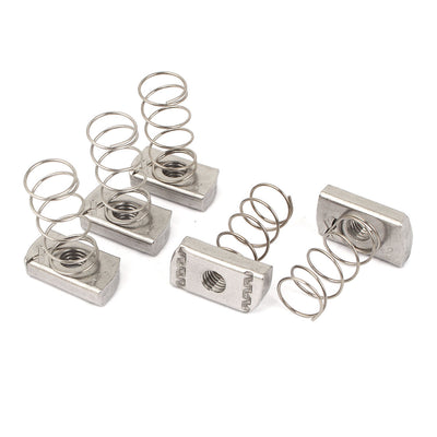 Harfington Uxcell 5 Pcs M10 304 Stainless Steel Long Spring Nuts for Unistrut Channel