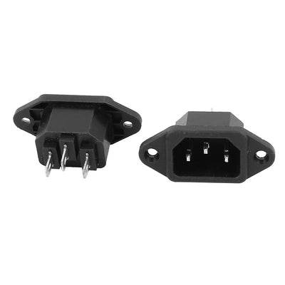 Harfington Uxcell 4 Pcs AC 250V 10A IEC 320 C14 Panel Mount Adapter Power Connector Socket