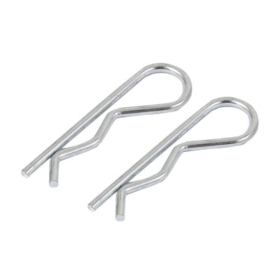 Harfington Uxcell 2.5mm x 45mm R-Clip Spring Locking Cotter Clip Pins Fastener Silver Tone 10 Pcs