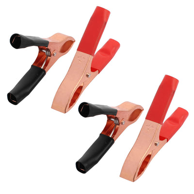 Harfington Uxcell Copper Plated Insulated Car Battery Clips Alligator Clamps Red Black 4pcs