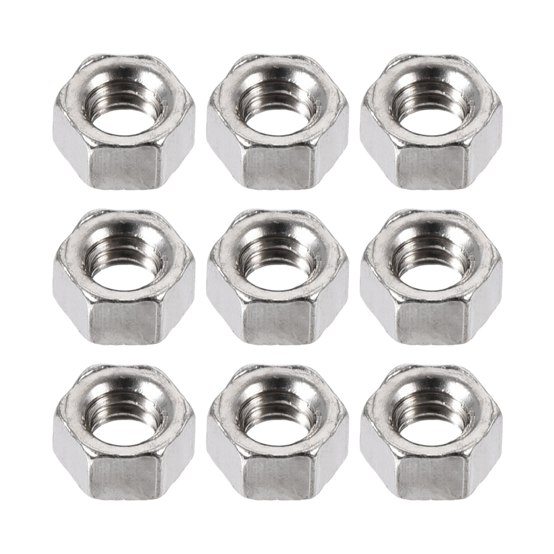 uxcell Uxcell M1.6 x 1.5mm Nickel Plated Internal Threaded Hexagon Hex Nuts DIN 934 1000PCS