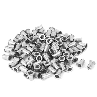 Harfington Uxcell M6 Stainless Steel Flat Head Rivet Nut Insert Nutsert 100pcs