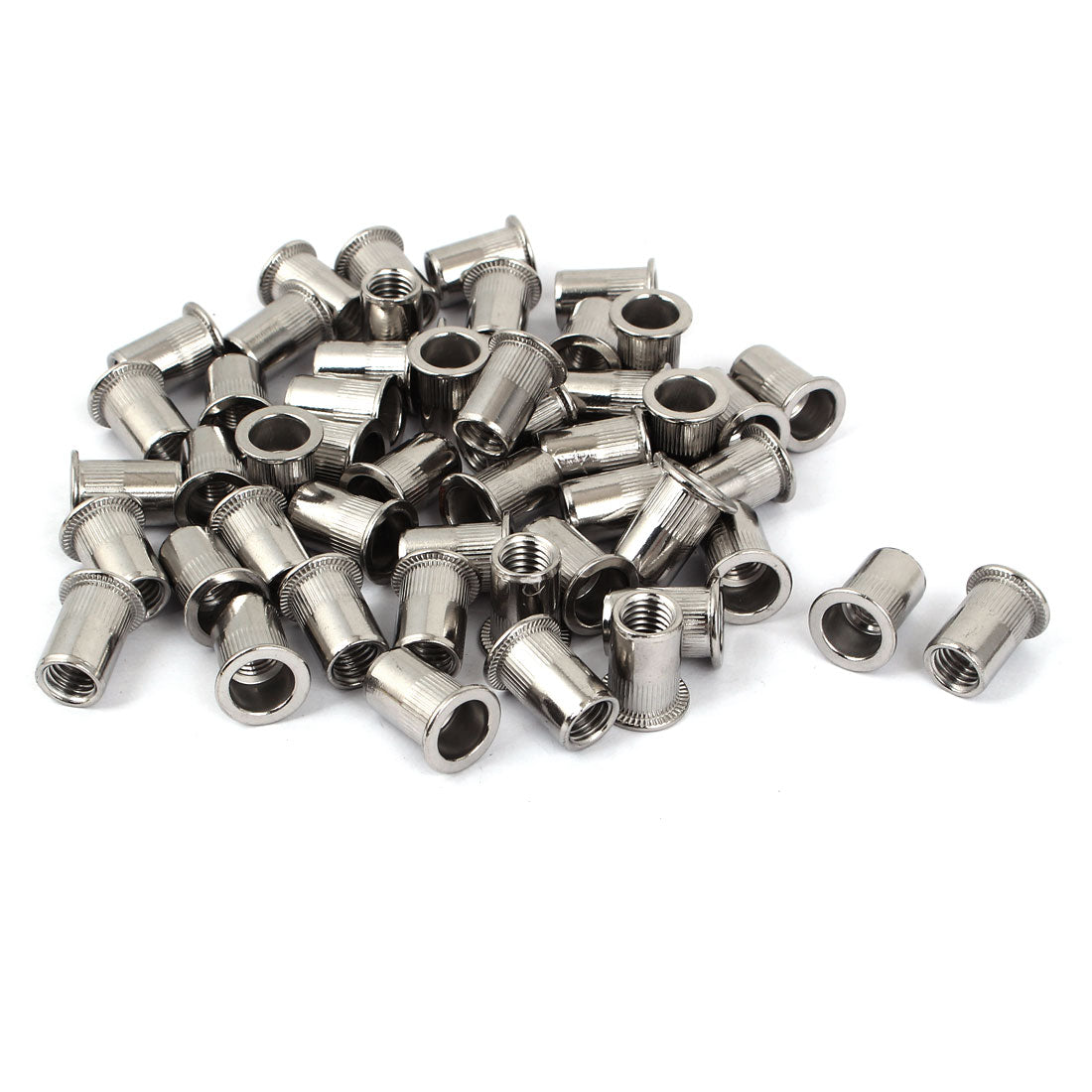 uxcell Uxcell M10 Stainless Steel Flat Head Rivet Nut Insert  Silver Tone 50pcs