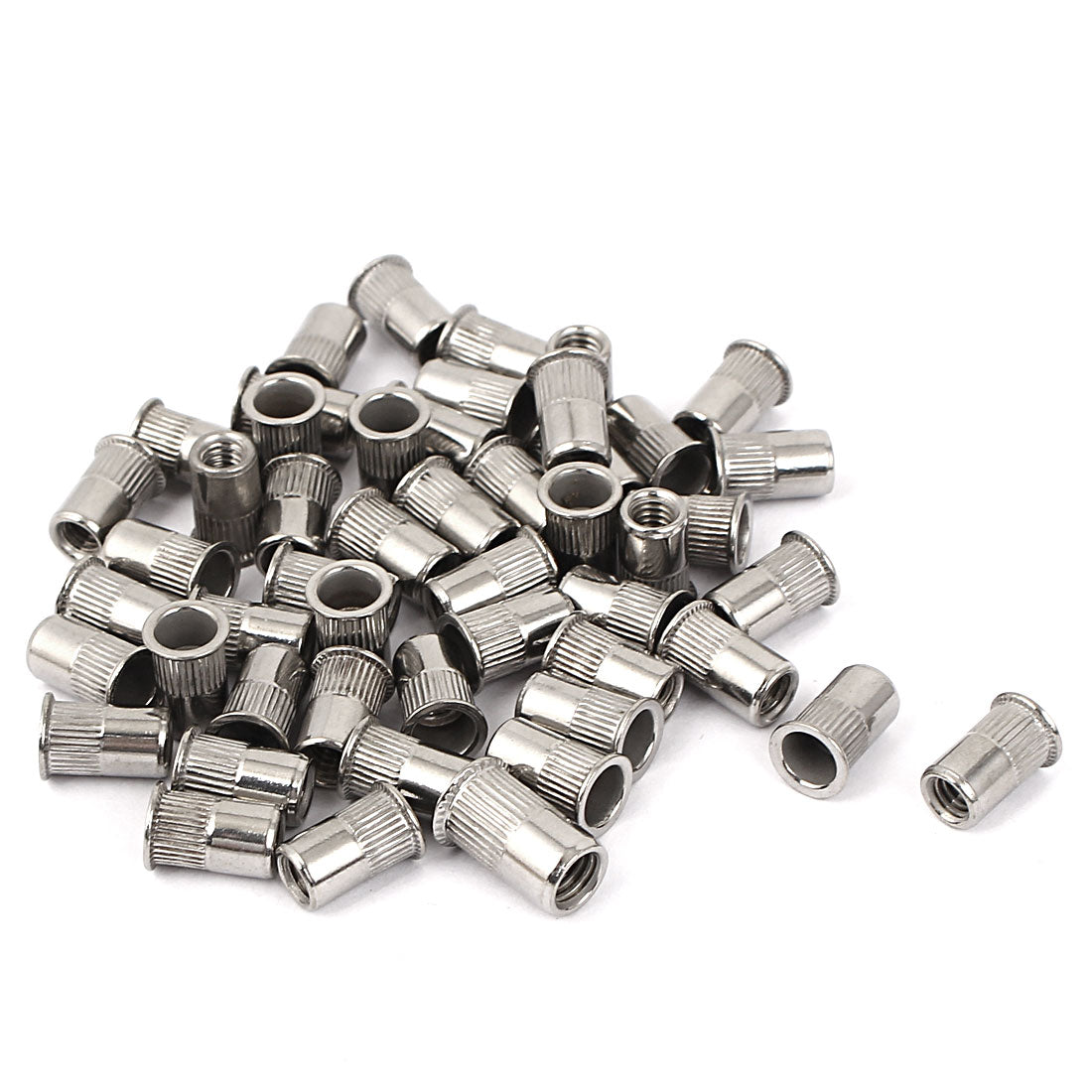 uxcell Uxcell M4 304 Stainless Steel Rivet Nut Insert Dadi Silver Tone 50pcs