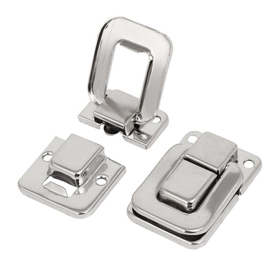 Harfington Uxcell Toolbox Jewelry Box Toggle Latch Catch Hasp Lock Silver Tone 40x27x8mm 6pcs