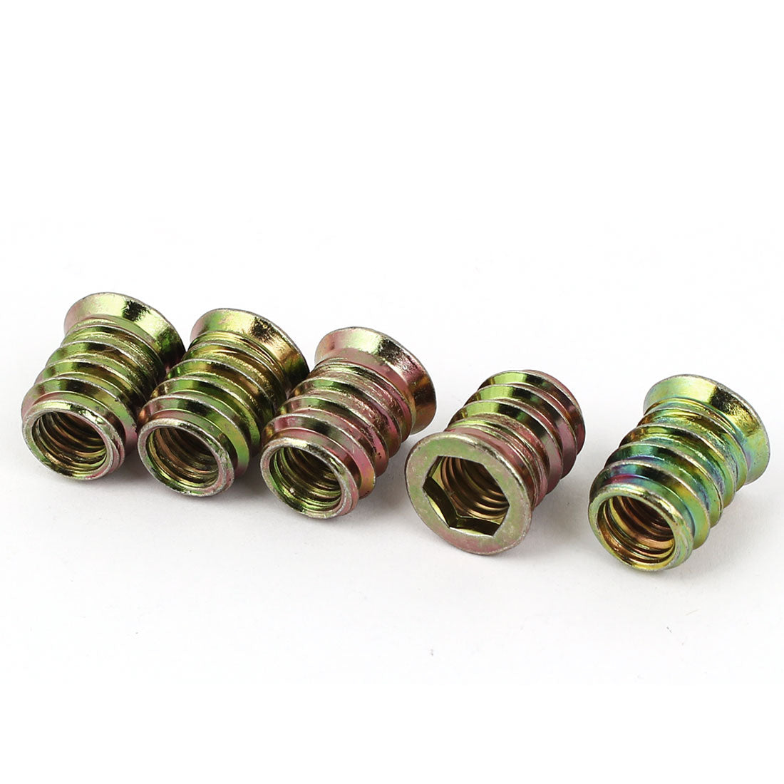 uxcell Uxcell 5pcs M10 x 20mm Wood Insert Interface Screws Hexagon Socket E-Nuts for Furniture