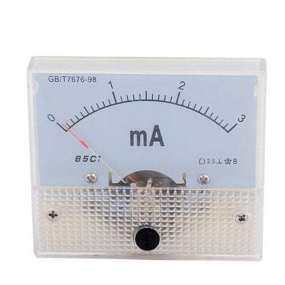 Harfington Uxcell 85C1 Class 2.5 Accuracy DC 0-3mA Analog Panel Meter Ammeter Amperemeter