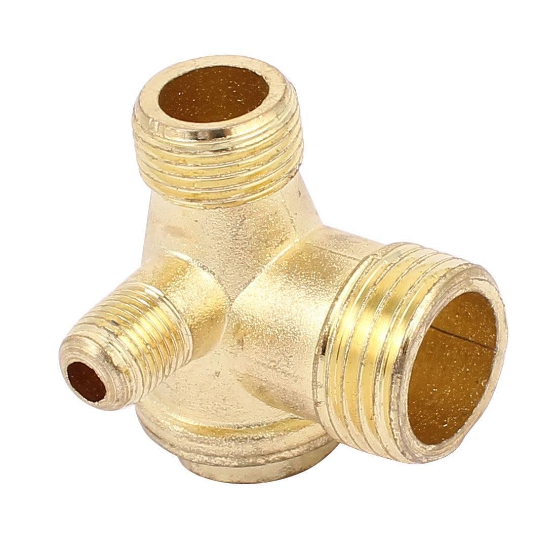 uxcell Uxcell 3/8BSP x 1/2BSP x 1/8BSP Male Threaded Air Gas Compressor Check Valve Gold Tone