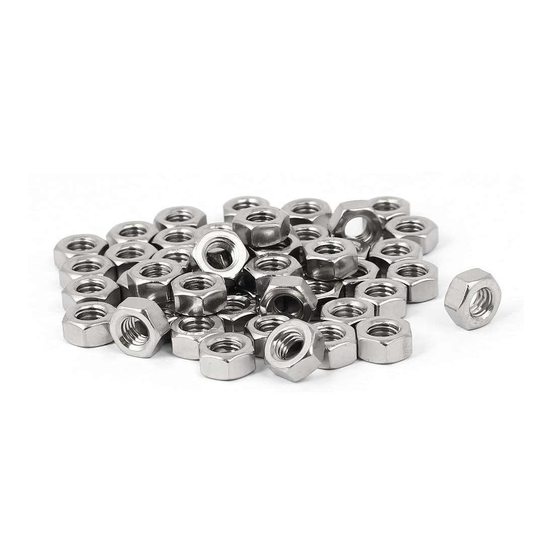 uxcell Uxcell Hex Nuts, M2.5x0.45mm UNC 304 Stainless Steel Thread Hexagon Nut 50pcs