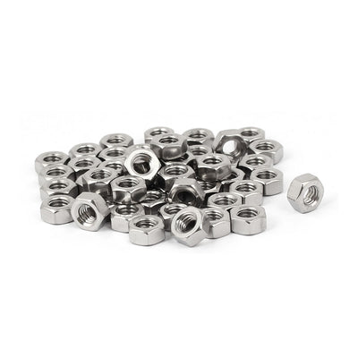 Harfington Uxcell Hex Nuts, M2.5x0.45mm UNC 304 Stainless Steel Thread Hexagon Nut 50pcs