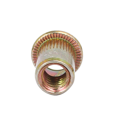 Harfington Uxcell 1/4-20 Knurled Rivet Nut Insert Nuts Bronze Tone 20pcs