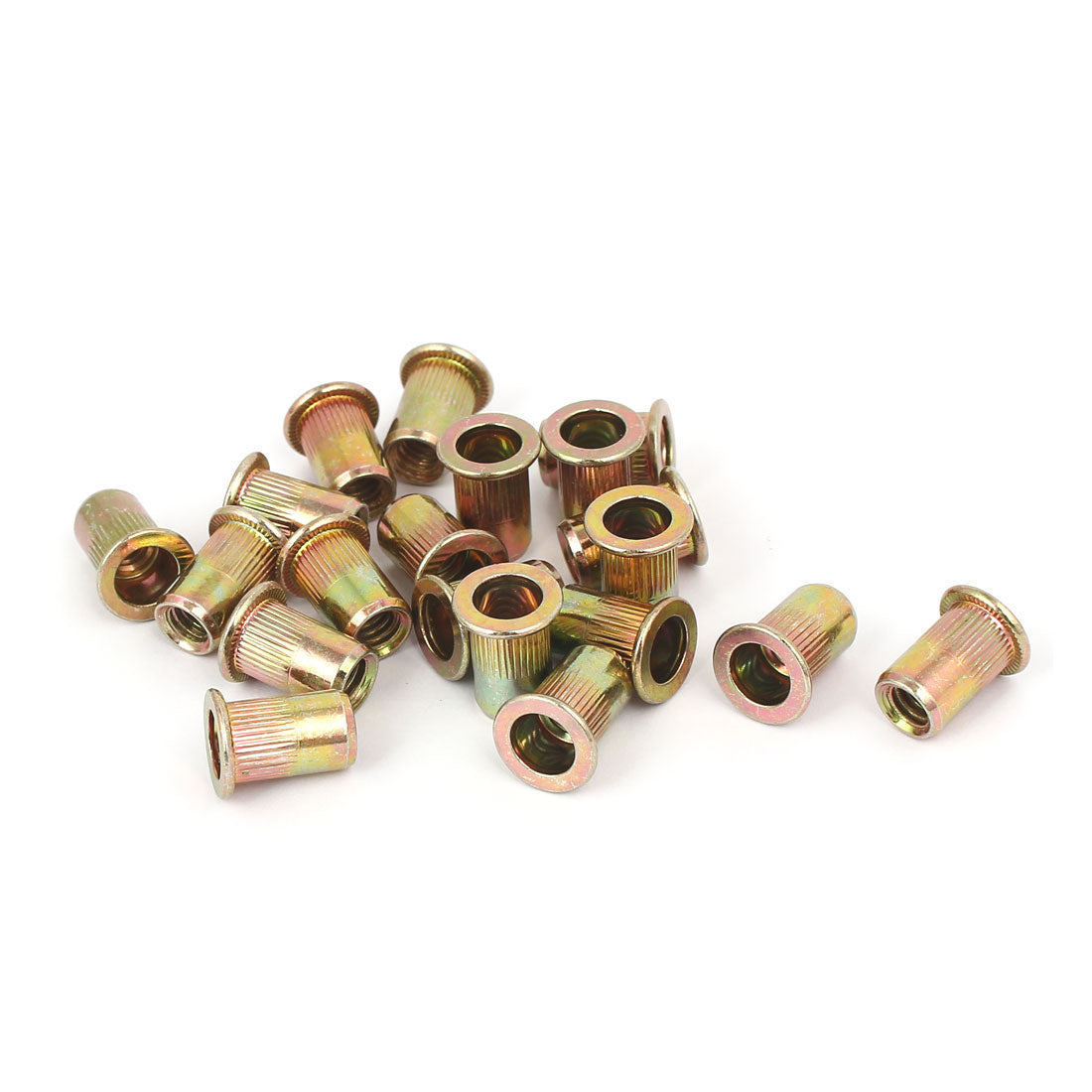 uxcell Uxcell 1/4-20 Knurled Rivet Nut Insert Nuts Bronze Tone 20pcs