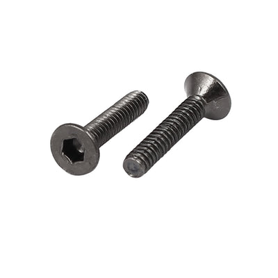 Harfington Uxcell M2x10mm Metal Nickle Plated Grade 10.9 Flat Head Hex Socket Cap Screw Bolt 50pcs