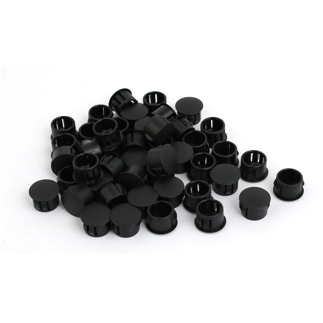 uxcell Uxcell 46pcs SKT-13 13mm Dia Plastic Snap in Type Locking Hole Button Cover Black