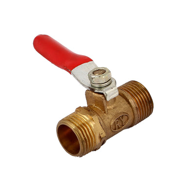 Harfington Uxcell 3/8BSP Male Thread Connector Full Port Hand Lever Shut Off Ball Valve Brass Tone