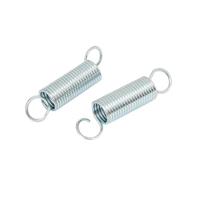 Harfington Uxcell 25mmx10.5mmx1.2mm Stainless Steel Dual Hook Tension Spring Silver Tone 33pcs