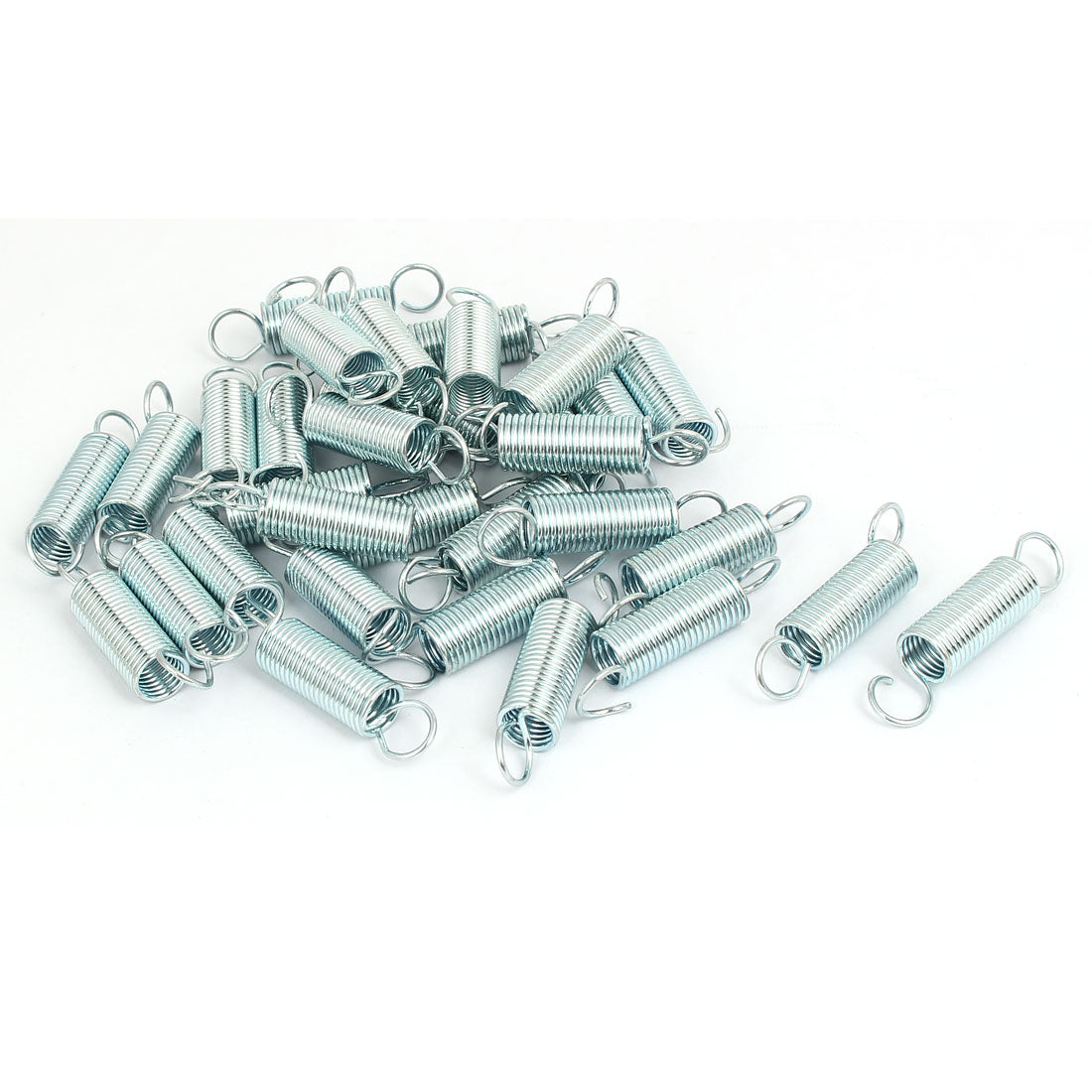 uxcell Uxcell 25mmx10.5mmx1.2mm Stainless Steel Dual Hook Tension Spring Silver Tone 33pcs