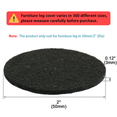 Harfington Uxcell Houseware Self Stick Surfaces Protector Furniture Felt Cushions Pads Mats Black 50mm 10pcs