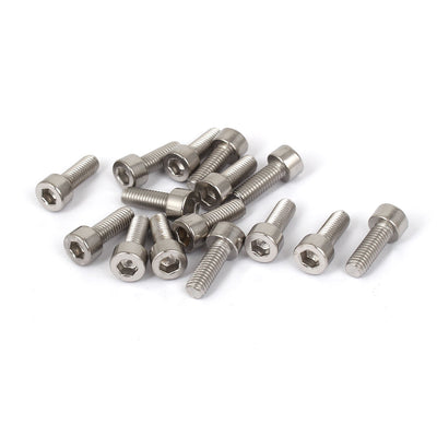 Harfington Uxcell 15 Pcs M5x14mm 316 Stainless Steel Metric Fully Thread Hex Socket Cap Screws