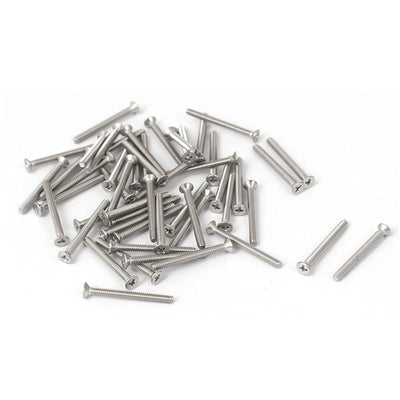 Harfington Uxcell 50 Pcs M1.6x16mm 316 Stainless Steel Countersunk Phillips Machine Screws Bolts