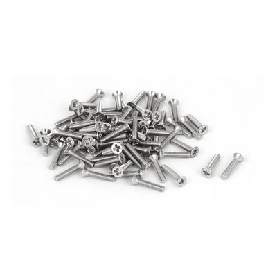 Harfington Uxcell 80 Pcs M2x10mm 316 Stainless Steel Flat Head Phillips Machine Screws Fasteners