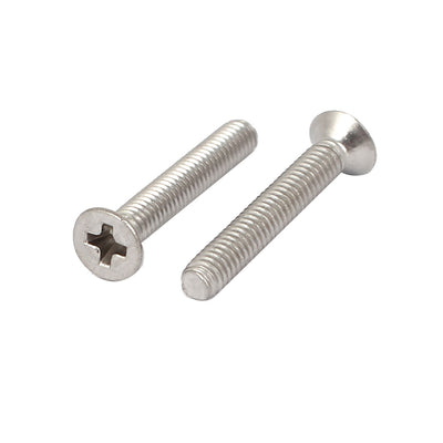 Harfington Uxcell 50 Pcs M2.5x16mm 316 Stainless Steel Flat Head Phillips Machine Screws Fasteners