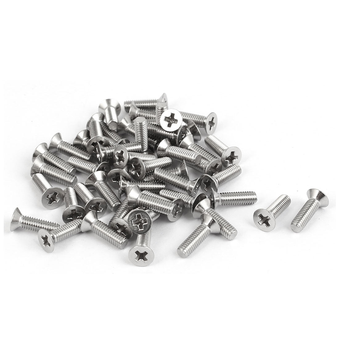 uxcell Uxcell 50 Pcs M3x10mm 316 Stainless Steel Flat Head Phillips Machine Screws Silver Tone