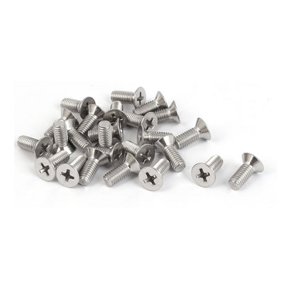 Harfington Uxcell 25 Pcs M5x12mm 316 Stainless Steel Countersunk Phillips Machine Screws Bolts