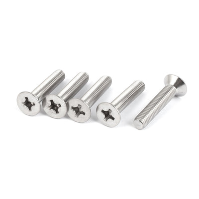 Harfington Uxcell 5 Pcs M8x40mm 316 Stainless Steel Flat Head Phillips Machine Screws Fasteners