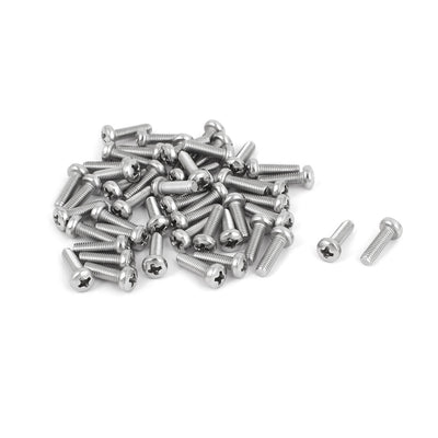 Harfington Uxcell 50 Pcs M3x10mm 316 Stainless Steel Phillips Pan Head Machine Screws Fasteners