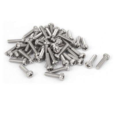 Harfington Uxcell 50 Pcs M3x12mm 316 Stainless Steel Metric Phillips Pan Head Machine Screws Bolts