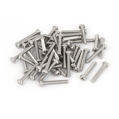 Harfington Uxcell 50 Pcs M3x20mm 316 Stainless Steel Phillips Pan Head Machine Screws Silver Tone