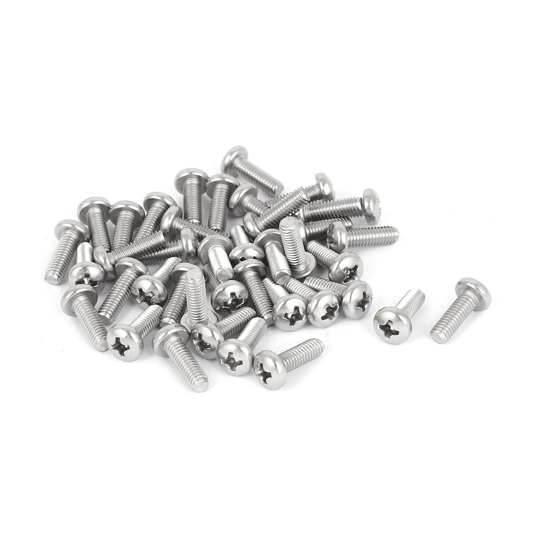 uxcell Uxcell 40 Pcs M4x12mm 316 Stainless Steel Phillips Pan Head Machine Screws Fasteners