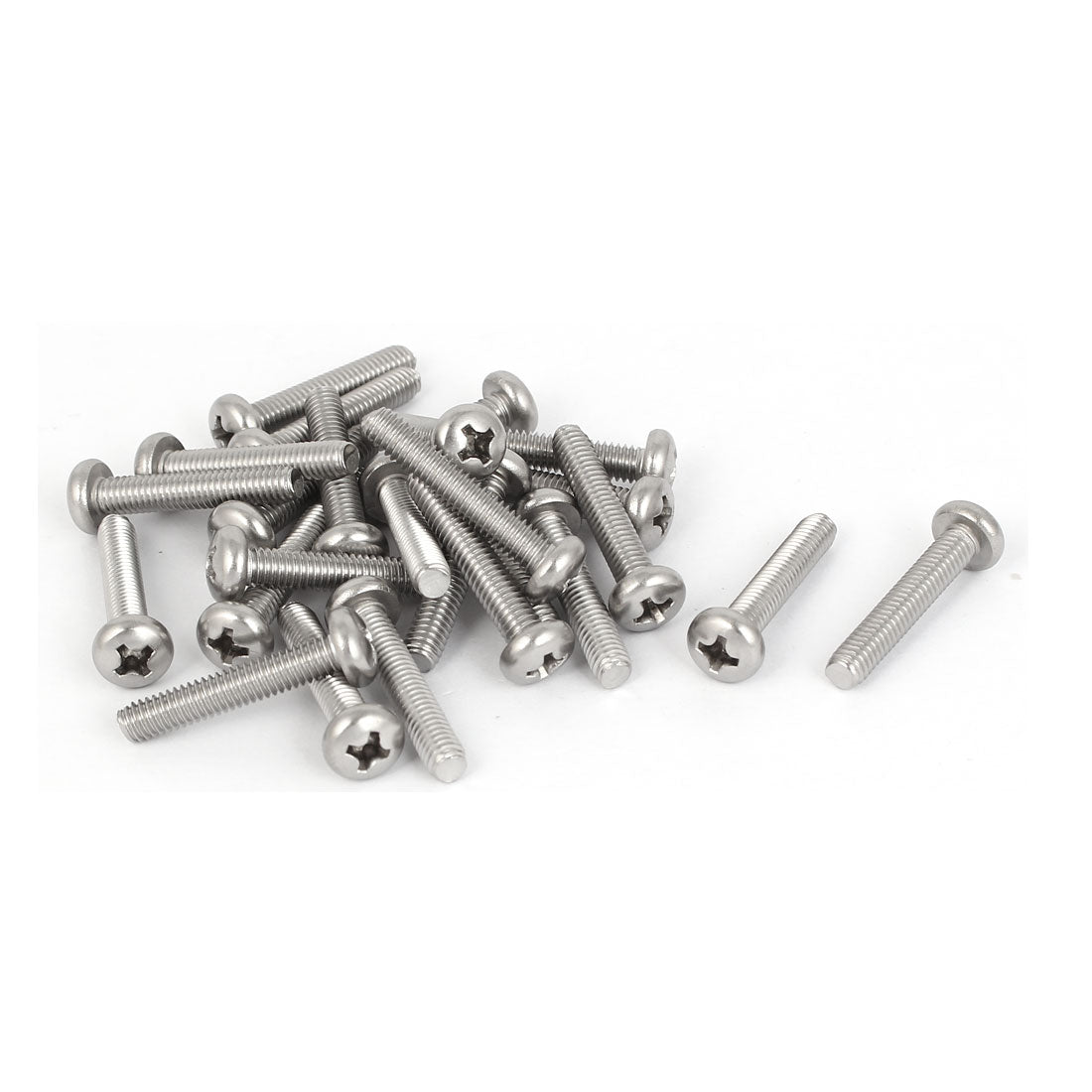 uxcell Uxcell 25 Pcs M4x22mm 316 Stainless Steel Phillips Pan Head Machine Screws Silver Tone