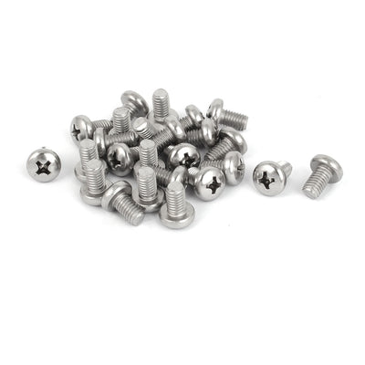 Harfington Uxcell 25 Pcs M5x8mm 316 Stainless Steel Phillips Pan Head Machine Screws Bolts