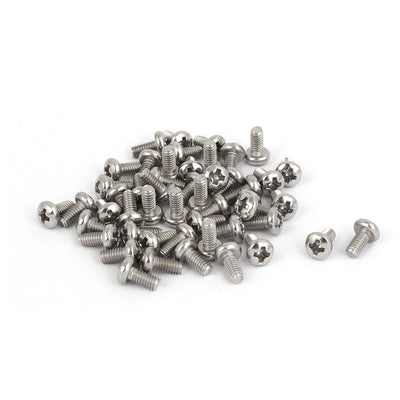 Harfington Uxcell 50 Pcs M2.5x5mm 316 Stainless Steel Phillips Pan Head Machine Screws Fasteners