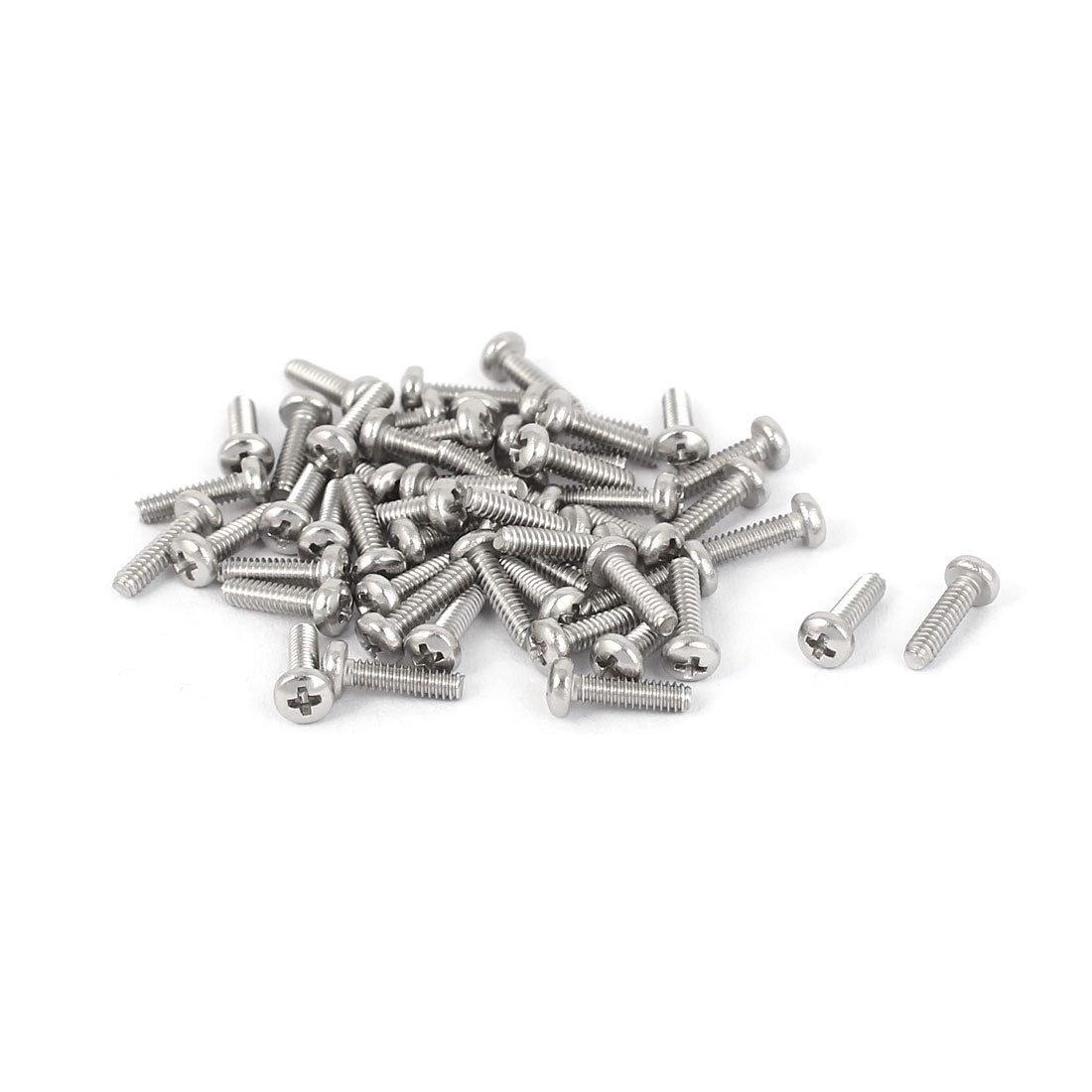 uxcell Uxcell 50 Pcs M1.6x6mm 316 Stainless Steel Phillips Pan Head Machine Screws Silver Tone