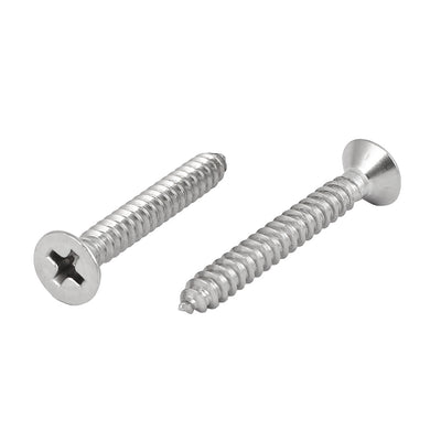 Harfington Uxcell M4.2x32mm 316 Stainless Steel Flat Head Phillips Self Tapping Screws Bolts 25pcs